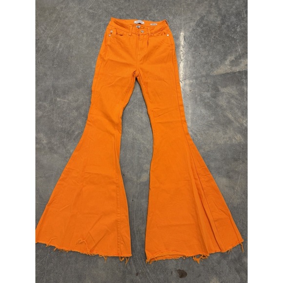 Judy Blue Denim - Judy Blue Super Flare Jeans Women‎ 3/26 Orange High Rise Stretch Denim